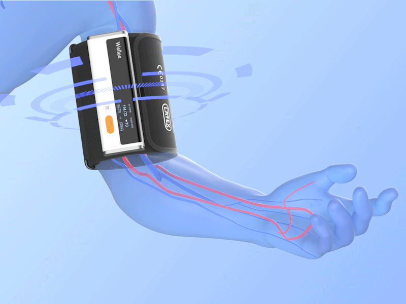 Wellue Smart Upper Arm Portable Blood Pressure Monitor. BP and EKG Monitor.